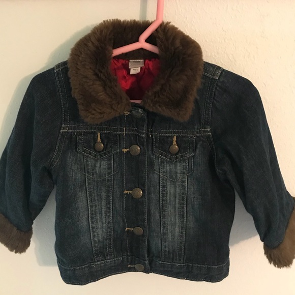 infant jean jacket with fur